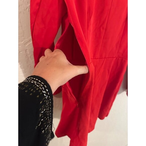 NWT Zara Red Long Sleeved Split Sleeve Button Up Academia Blazer Romper - Picture 11 of 11